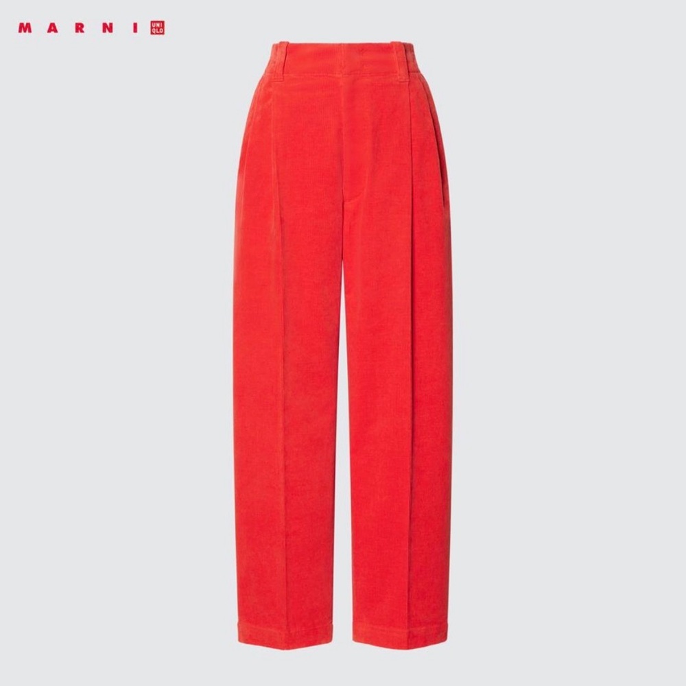 New MARNI UNIQLO WOMENS CORDUROY WIDE FIT Pants. NWT